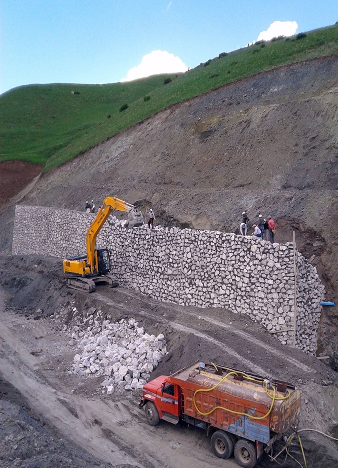 Stone Wall Construction Work